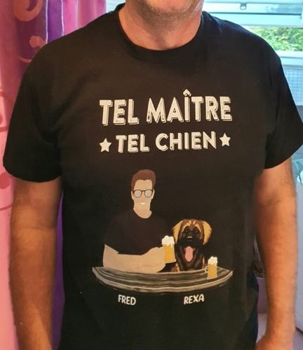 Customer photo review of T-shirt Unisexe Personnalisé - Tel Maître Tel Chien