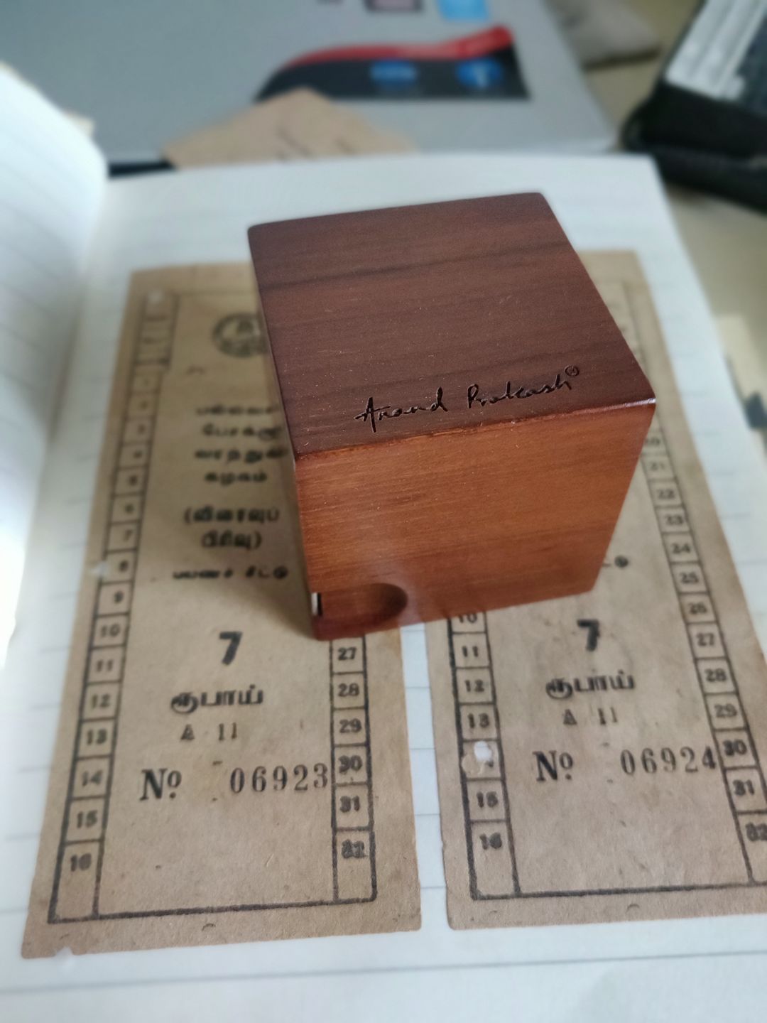 Customer photo review of Measuring Tape - Teakwood Cube