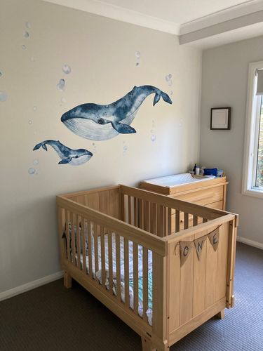 Customer photo review of Whales & Bubbles Decal Set