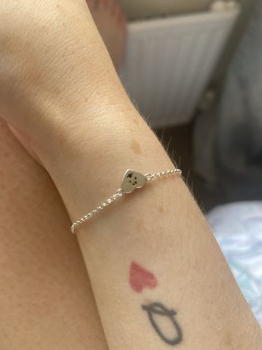 Customer photo review of Double-Sided Custom Paw Heart Bracelet