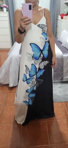 Customer photo review of Spaghetti Cold Shoulder Casual Dresses