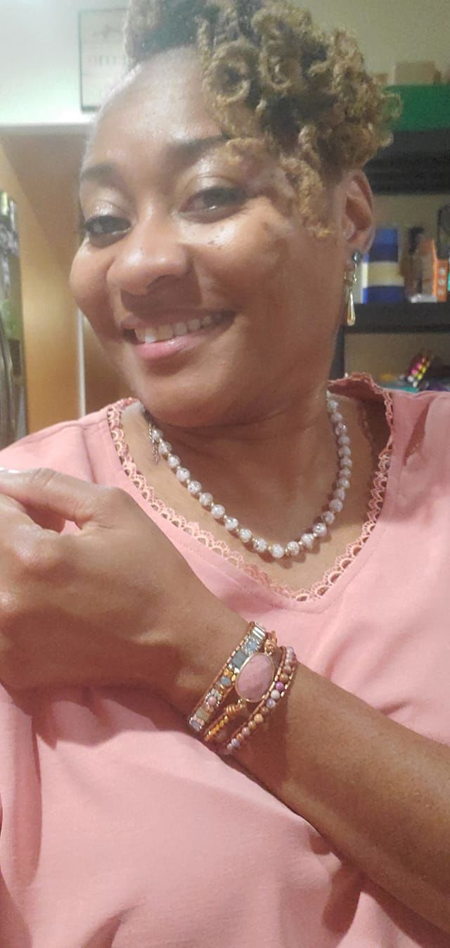 Customer photo review of Healing Rhodochrosite Wrap Bracelet