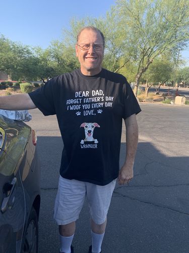 Customer photo review of I Woof You Dog Dad - Personalized Custom Unisex T-shirt
