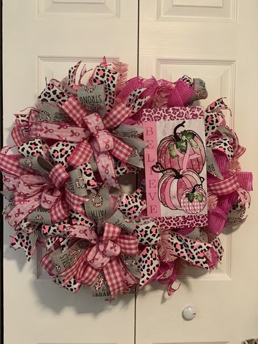 Customer photo review of 1.5"X10Yd Glitter Breast Cancer/Gingham White/Pink RGC1096WT