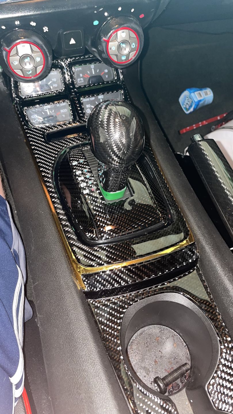 Customer photo review of Carbon Fiber Center Console Overlay for  Chevrolet Camaro 2010-2015