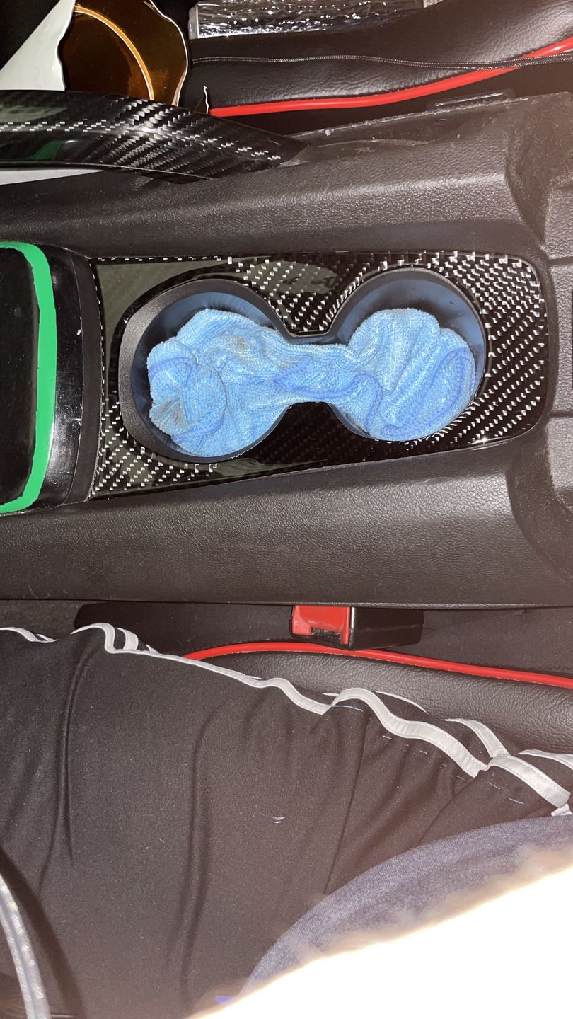 Customer photo review of Carbon Fiber Cup Holder Panel Overlay for Chevrolet Camaro 2010-2015