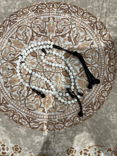 Customer photo review of The Soothing One Tasbih - Howlite Stones