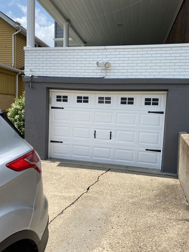 Customer photo review of Decorative Garage Door Hinge and Handle Magnet Accents (6-PC Set)