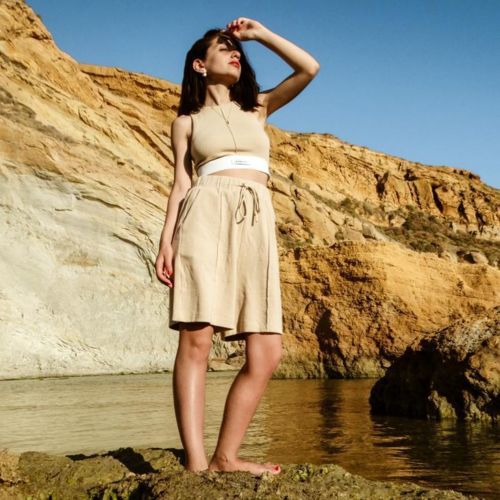 Customer photo review of Waffle Run Tank & Shorts Set-Taupe