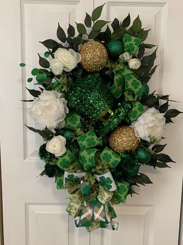 Customer photo review of 2.5"X10Yd Shamrock On Royal Fresh Green/Kelly Green RG0164409
