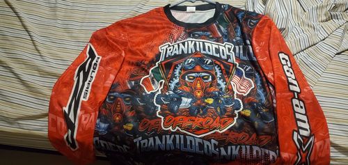 Customer photo review of Trankilocos offroad red Customize Name UV protection quick dry UPF 30+ long sleeves NQSKYC