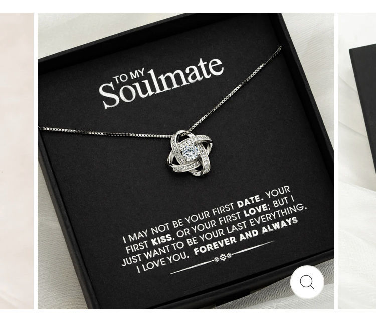 Customer photo review of "To my Soulmate" - Silver Love knot necklace