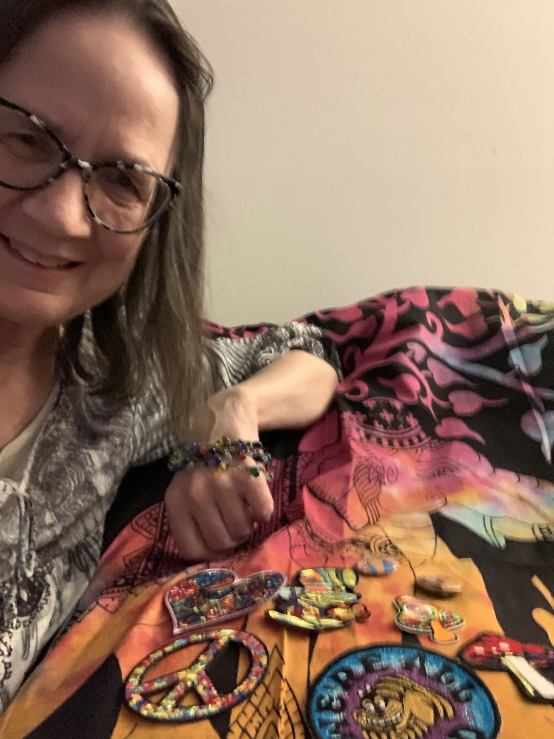 Customer photo review of Indian Dreams Tie Dye Tapestry
