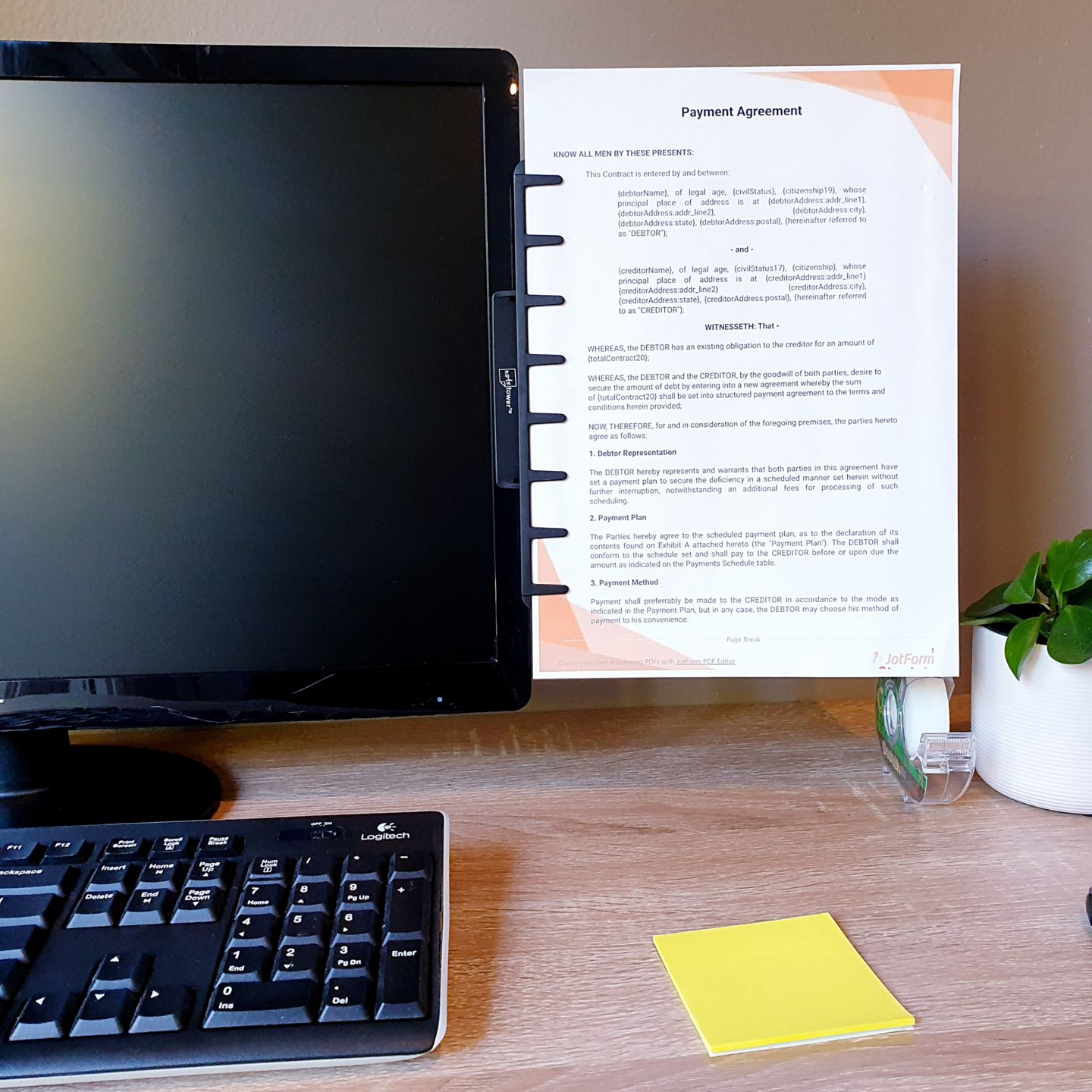 Customer photo review of Note Tower Monitor Document & Note Holder