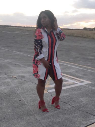 Customer photo review of Floral Print Feminine Mini Dress