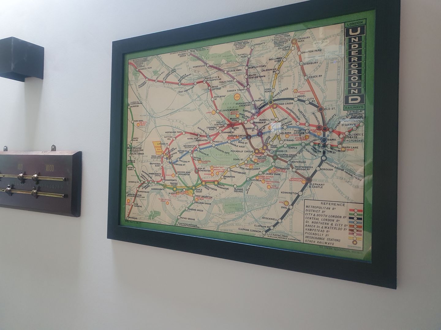 Customer photo review of Rare Old London Underground Tube Map, 1912 - Oxford Circus, Piccadilly, Bank, Central Line