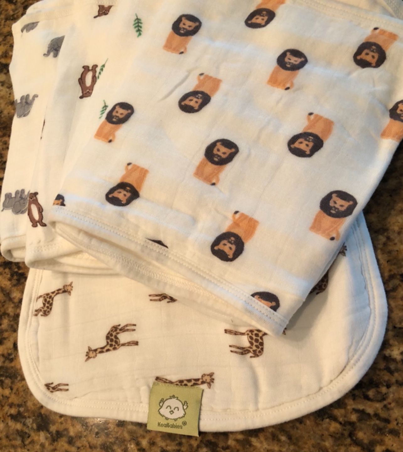 Customer photo review of SOFTE Muslin Baby Burp Cloth (The Wild)