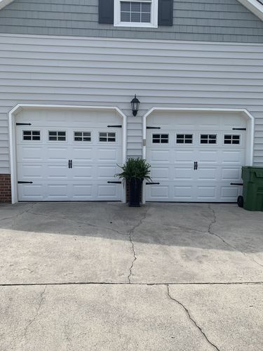 Customer photo review of Decorative Garage Door Hinge and Handle Magnet Accents (6-PC Set)