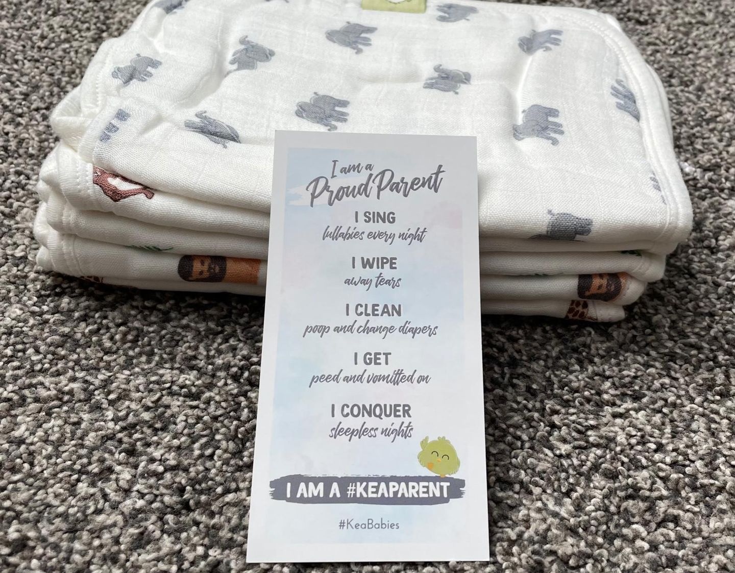 Customer photo review of SOFTE Muslin Baby Burp Cloth (The Wild)