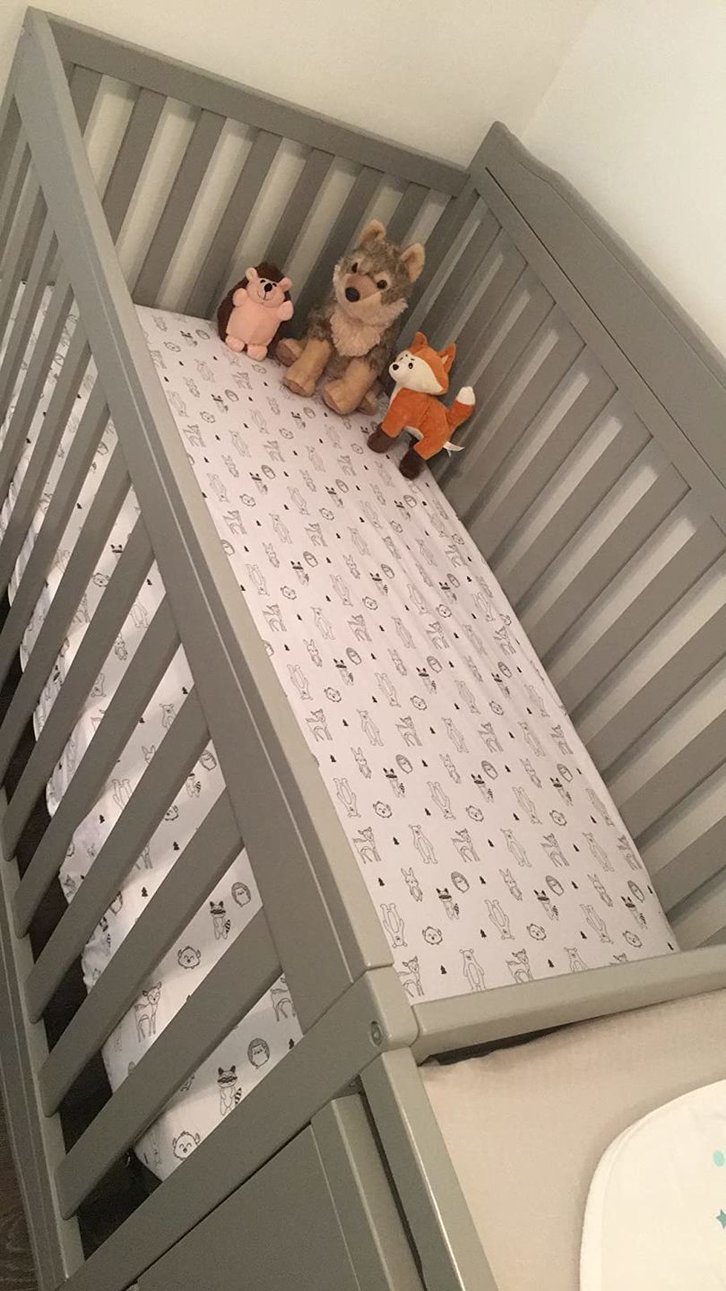 Customer photo review of Fitted Crib Sheet (Woodland)