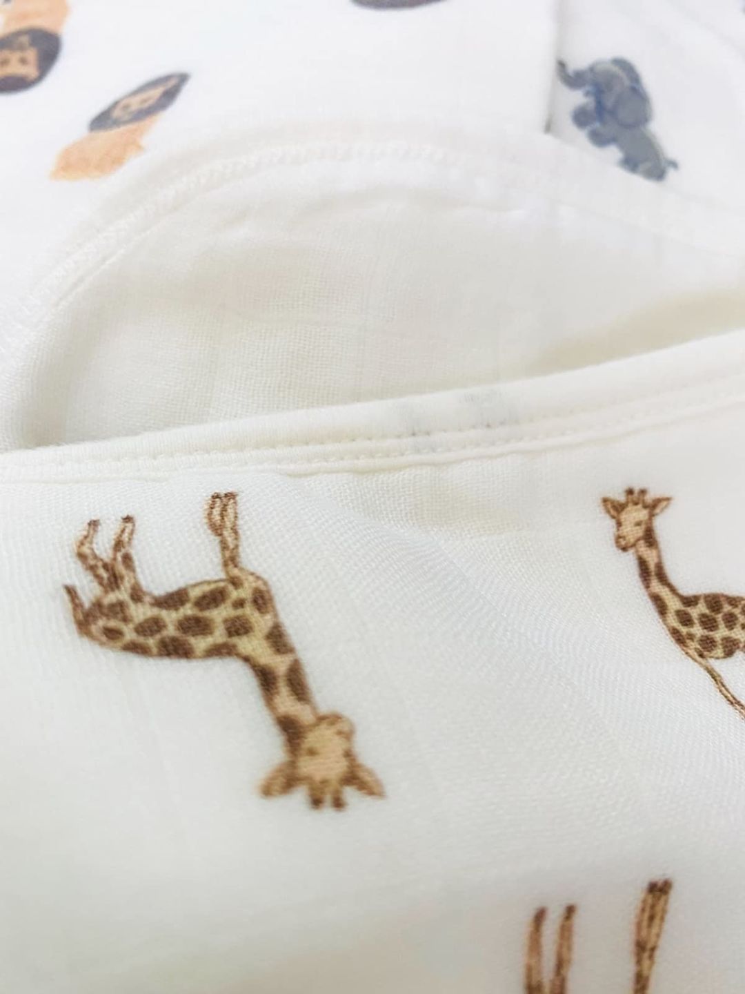 Customer photo review of SOFTE Muslin Baby Burp Cloth (The Wild)
