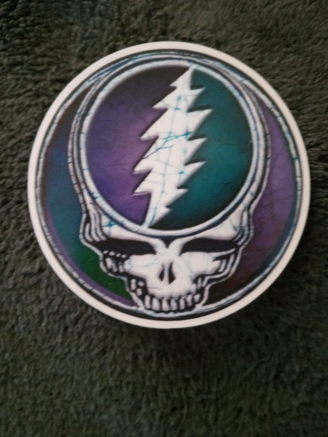 Customer photo review of Grateful Dead Batik Steal Your Face Mini Window Sticker