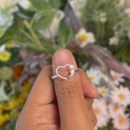 Customer photo review of and so she goes on heart semicolon ring