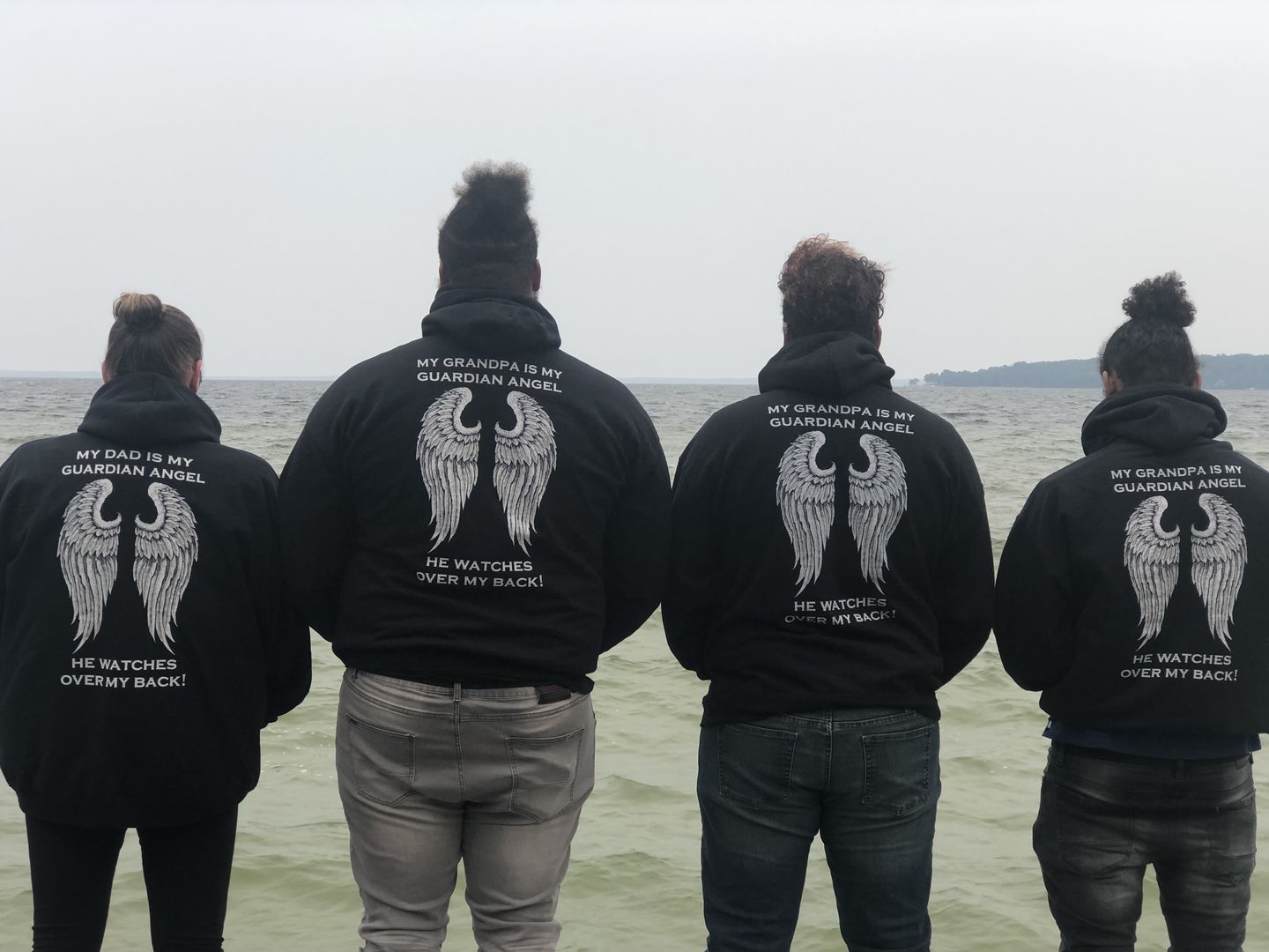 Customer photo review of My Dad Is My Guardian Angel Hoodie