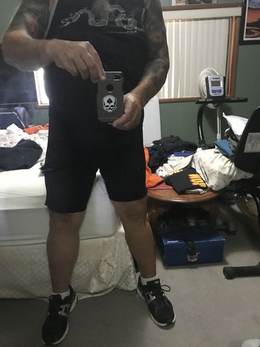 Customer photo review of Sauna Sweat Fitness Slimming Men Shorts Body Shaper