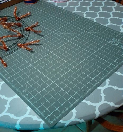 Customer photo review of 37"Lx25"W Extra Soft Rotary Cutting Mat Grn/Ylw, Grey/Wht MD0517
