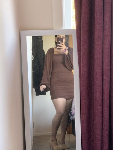 Customer photo review of Bondi Mini Dress - Brown