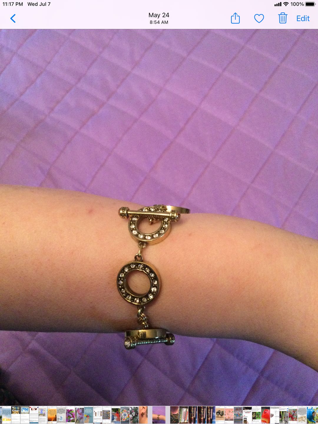 Customer photo review of HEIDI DAUS®"Toggle Extenders" Crystal Toggle Extender