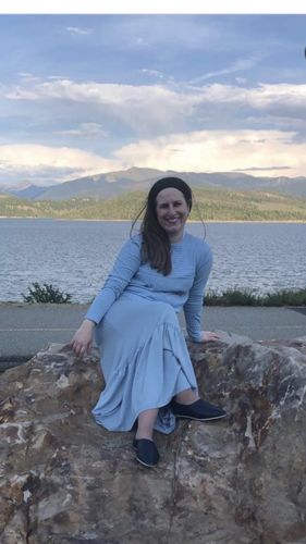 Customer photo review of BACK TIE RIB TEE-SKY