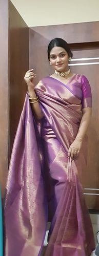 Customer photo review of PRICE DROP “LIMITED TIME OFFER” Royal Purple wine Woven Kanjivaram Saree