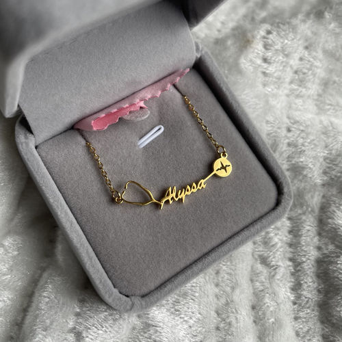 Customer photo review of Stethoscope Name Necklace