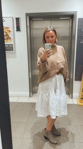 Customer photo review of Vienna Dress Crisp White