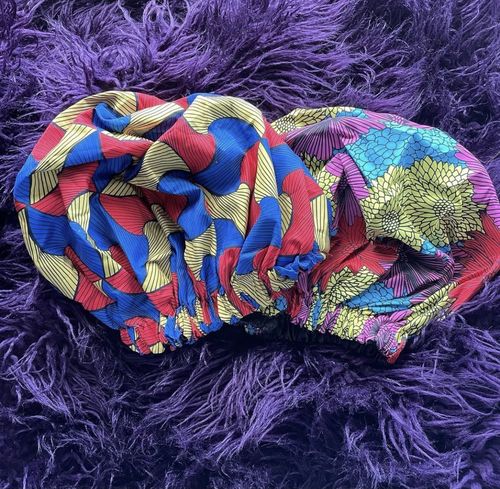 Customer photo review of Locs & Natural Hair Satin Lined Bonnets