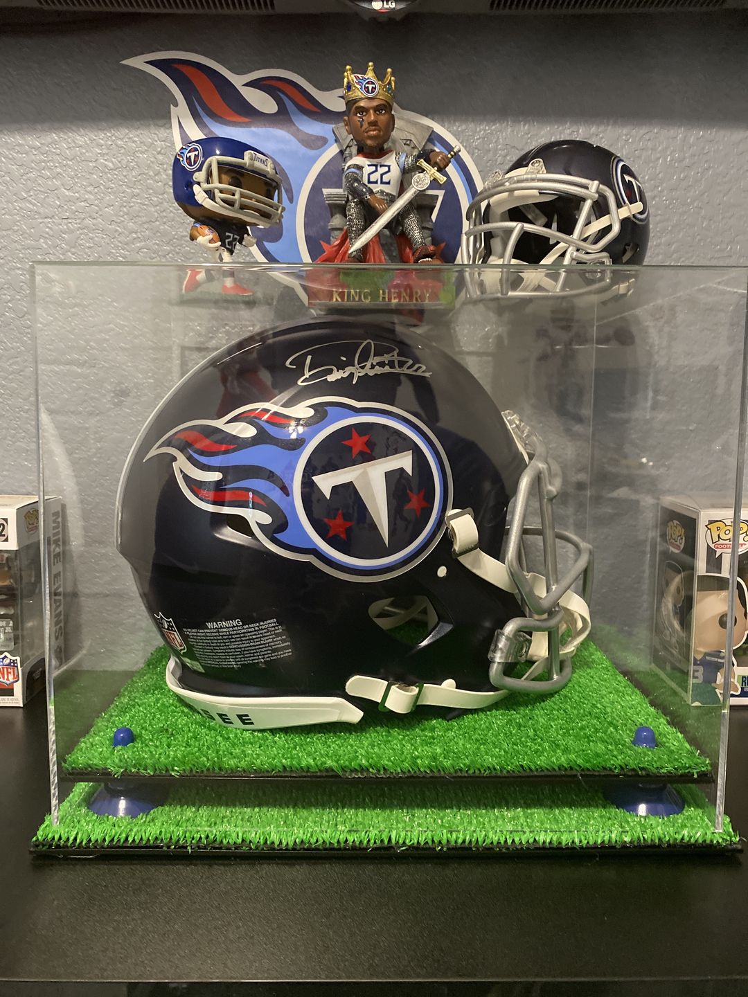 Customer photo review of Acrylic Full Size Football Helmet Display Case Clear