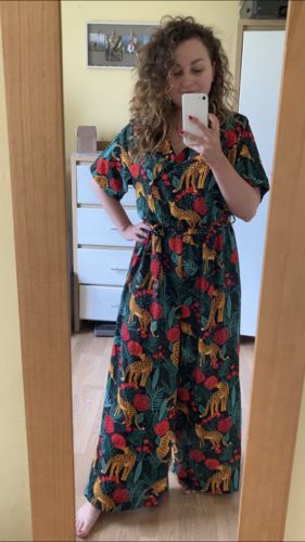 Customer photo review of Jaguar Paradise Black Animal Print Jumpsuit