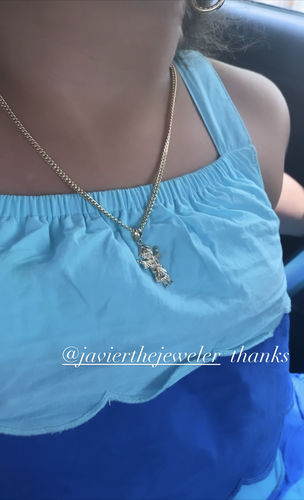 Customer photo review of *NEW* 14K Hollow Cuban Chain W/ Divino niño Pendant JTJ™-