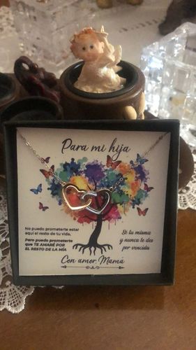 Customer photo review of Collar con tarjeta dedicatoria "Te amaré por siempre, Mamá"