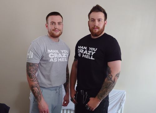 Customer photo review of Man You Crazy As Hell Mens Apparel