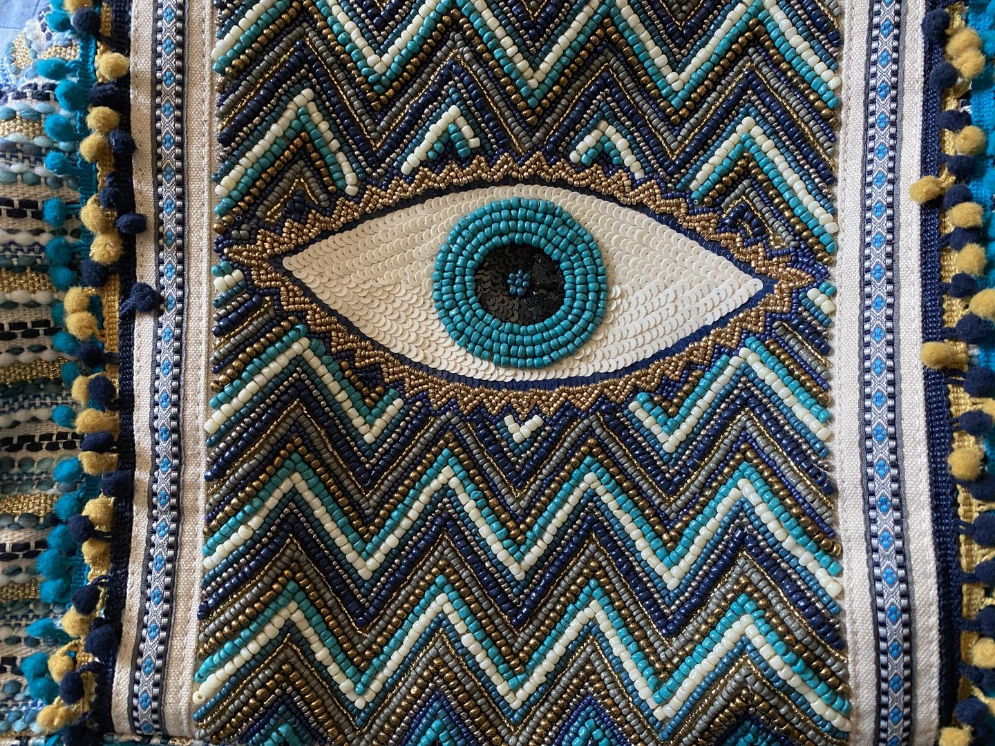 Customer photo review of Grecian Nights Evil Eye Embellished Mini Pouches