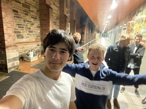 Customer photo review of Classic Logo Quarter Zip Navy
