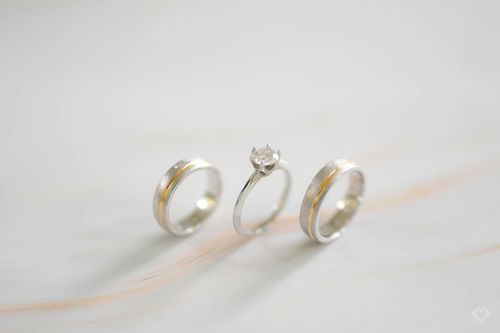 Customer photo review of San Marino Two Tone Wedding Rings