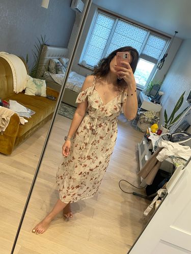 Customer photo review of Off-shoulder Floral Print Summer Dress Women