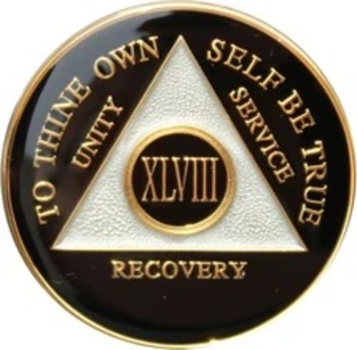 Customer photo review of Recovery Mint 48 Year AA Medallion - Tri-Plate Forty-Eight Year Chip/Coin - Black