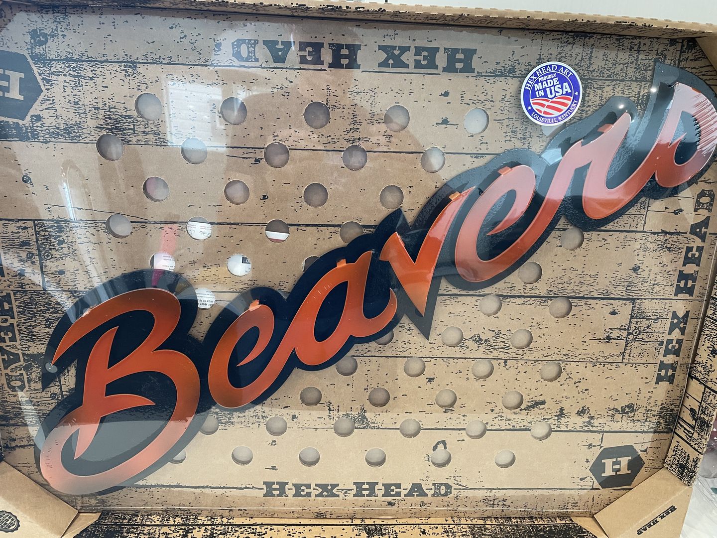 Customer photo review of Oregon State University "Beavers" 3D Metal Wall Art 33" x 9"
