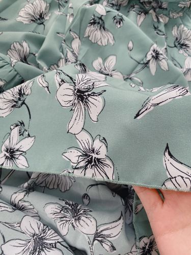 Customer photo review of Off Shoulder Floor-Length Half Sleeve Print Asymmetrical Women's Dress