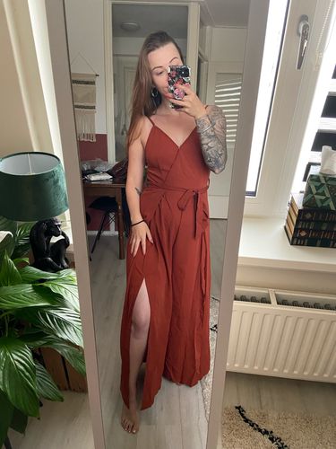 Customer photo review of Vintage Backless beautiful Wrap Jumpsuit